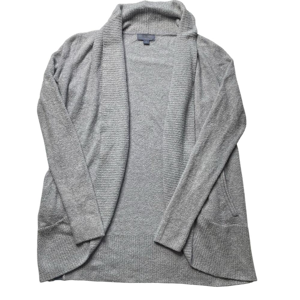 Barefoot Dreams Cozy Chic Circle Gray Cardigan Medium Cozy Warm Soft Loungewear